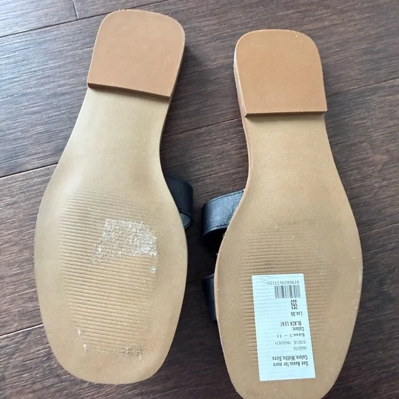 Steve Madden Black Leather Sandals - Picture 3 of 3